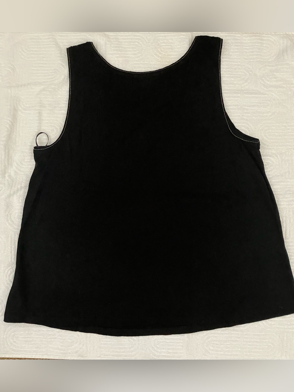 Charter Club Linen Blend Rhinestone Trim Tank Top - Women's Size L - Picture 2 of 9